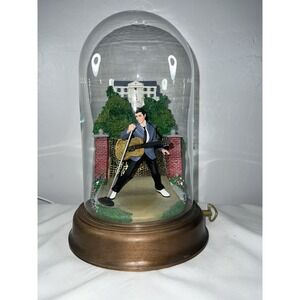 Elvis Presley Graceland Love Me Tender Music Box Glass Dome Extremely Rare‎